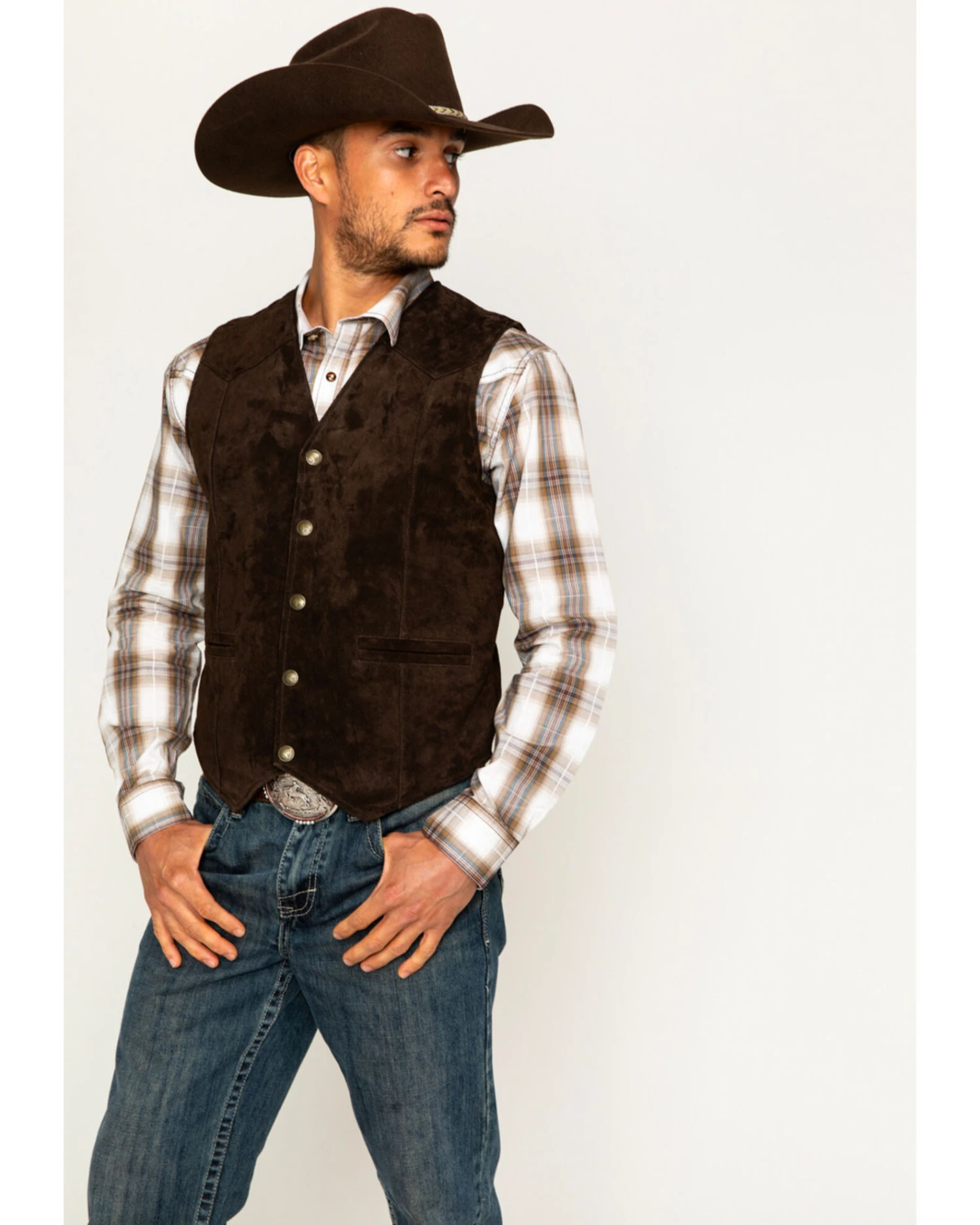 Cody James Men's Wild Boar Suede Vest 6 Cody James Men's Wild Boar Suede Vest - Image 4