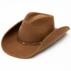 Cody James Men's Fawn Pinch Front Leather Stud Band Wool Hat  -Cody James 2000234015 200 P1