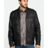 Cody James Men's Backwoods Distressed Faux Leather Moto Jacket  -Cody James 2000282518 200 P1