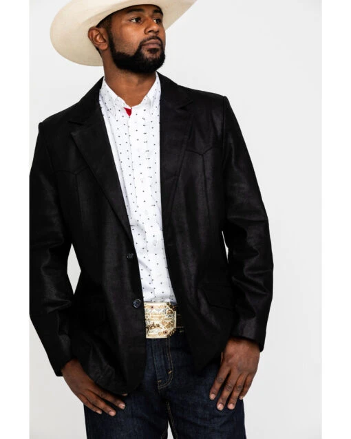 Cody James Men's Black Suede Blazer Jacket 