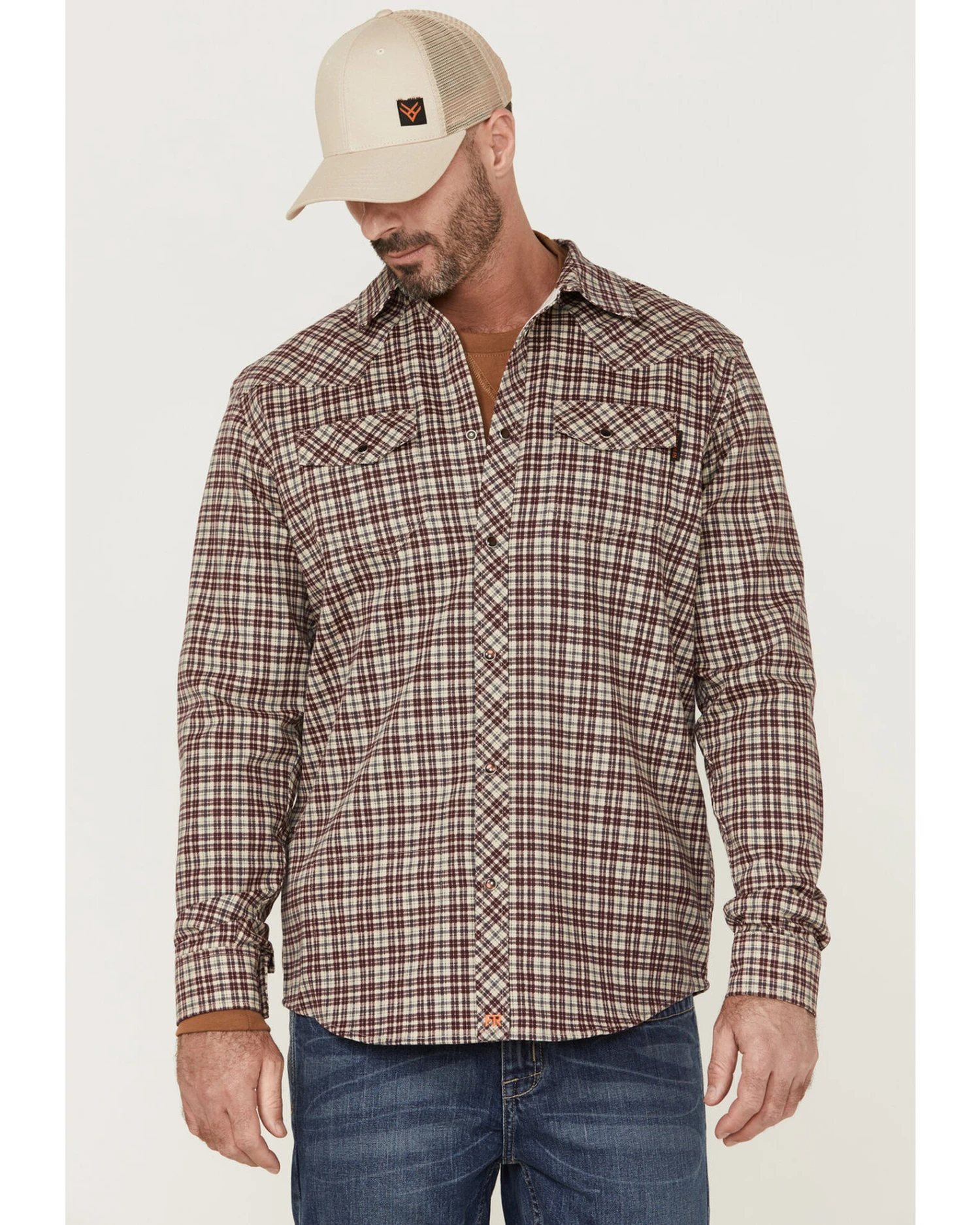 Cody James Men's FR Small Plaid Print Long Sleeve Pearl Snap Work Shirt 3 Cody James Men's FR Small Plaid Print Long Sleeve Pearl Snap Work Shirt