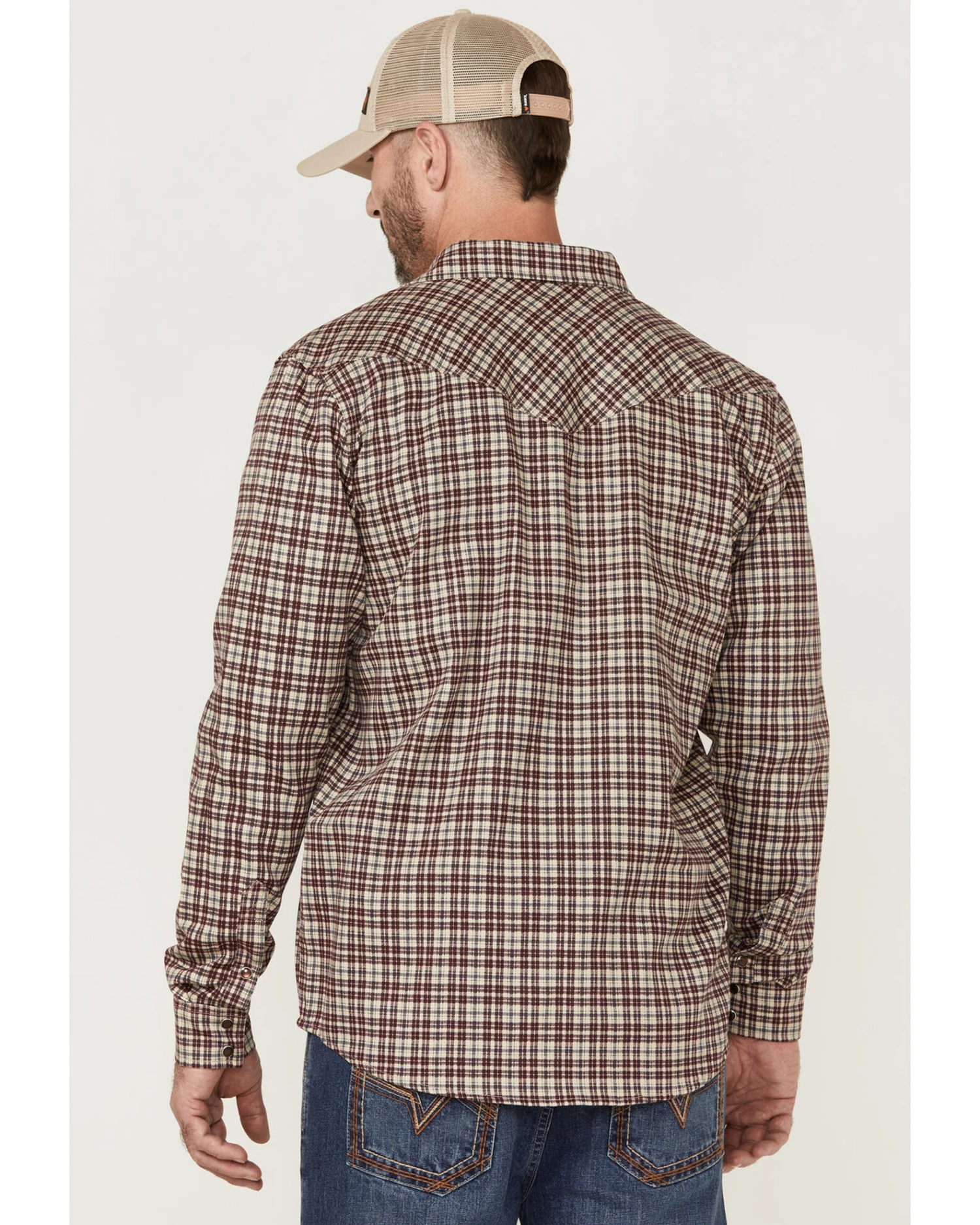 Cody James Men's FR Small Plaid Print Long Sleeve Pearl Snap Work Shirt 6 Cody James Men's FR Small Plaid Print Long Sleeve Pearl Snap Work Shirt - Image 4