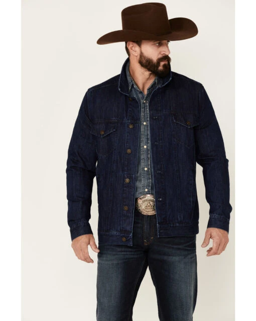 Cody James Men's Coasting Medium Wash Button-Front Unlined Denim Jacket 