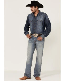 Cody James Core Men's Bear Down Light Wash Stretch Slim Bootcut Jeans 