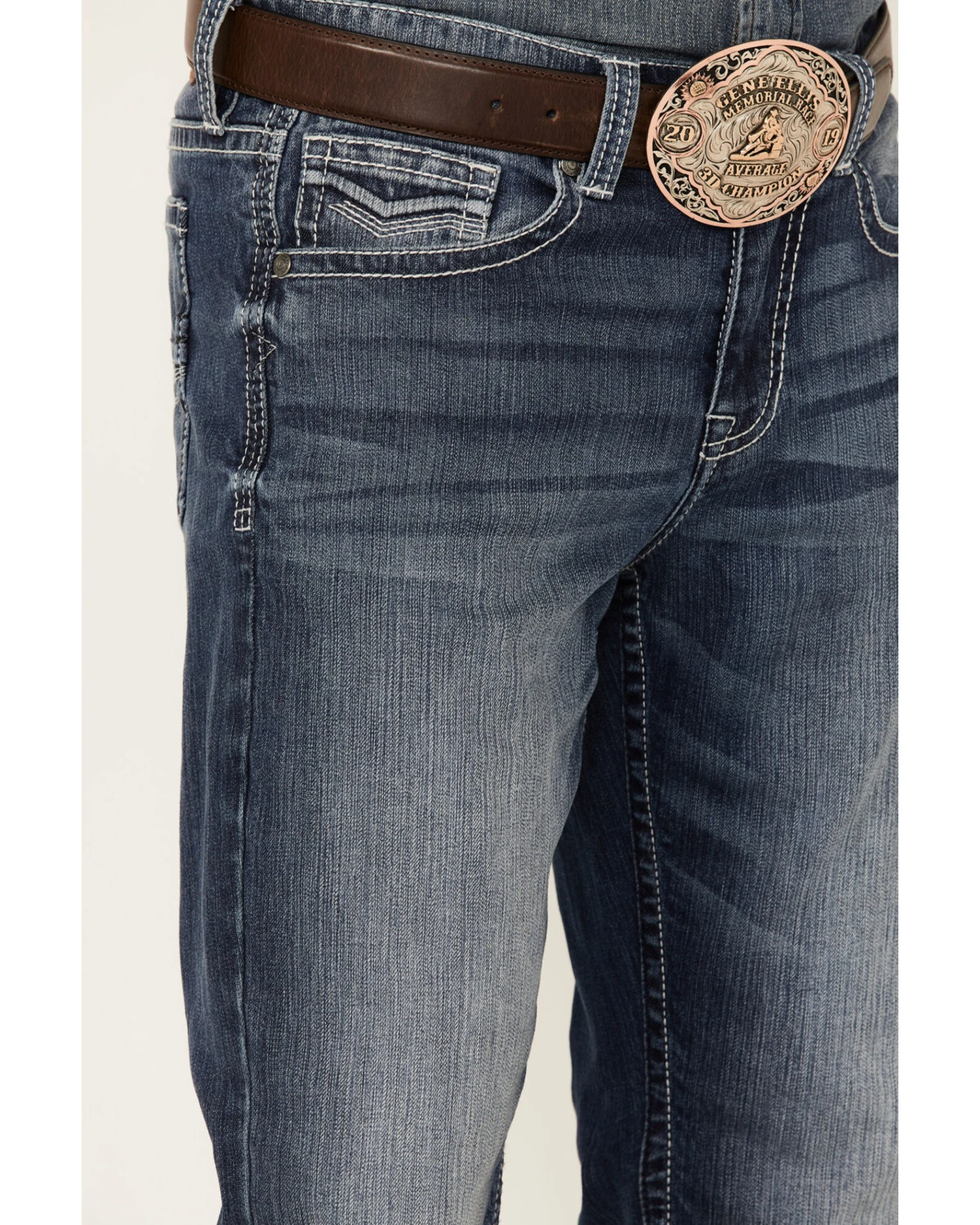 Cody James Men's Double Kicker Medium Dark Wash Stretch Relaxed Bootcut Jeans 4 Cody James Men's Double Kicker Medium Dark Wash Stretch Relaxed Bootcut Jeans - Image 2