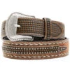 Cody James Men's Brown Hair-On Basketweave Studded Leather Belt -Cody James 2000351993 200 P1
