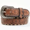 Cody James Men's Lasered Floral Pattern Cream Lace Leather Belt  -Cody James 2000352110 200 P1