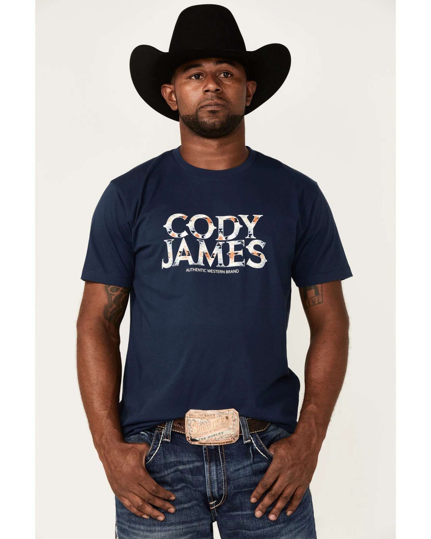 Cody James Men's Navy Southwestern Logo Short Sleeve T-Shirt 3 Cody James Men's Navy Southwestern Logo Short Sleeve T-Shirt
