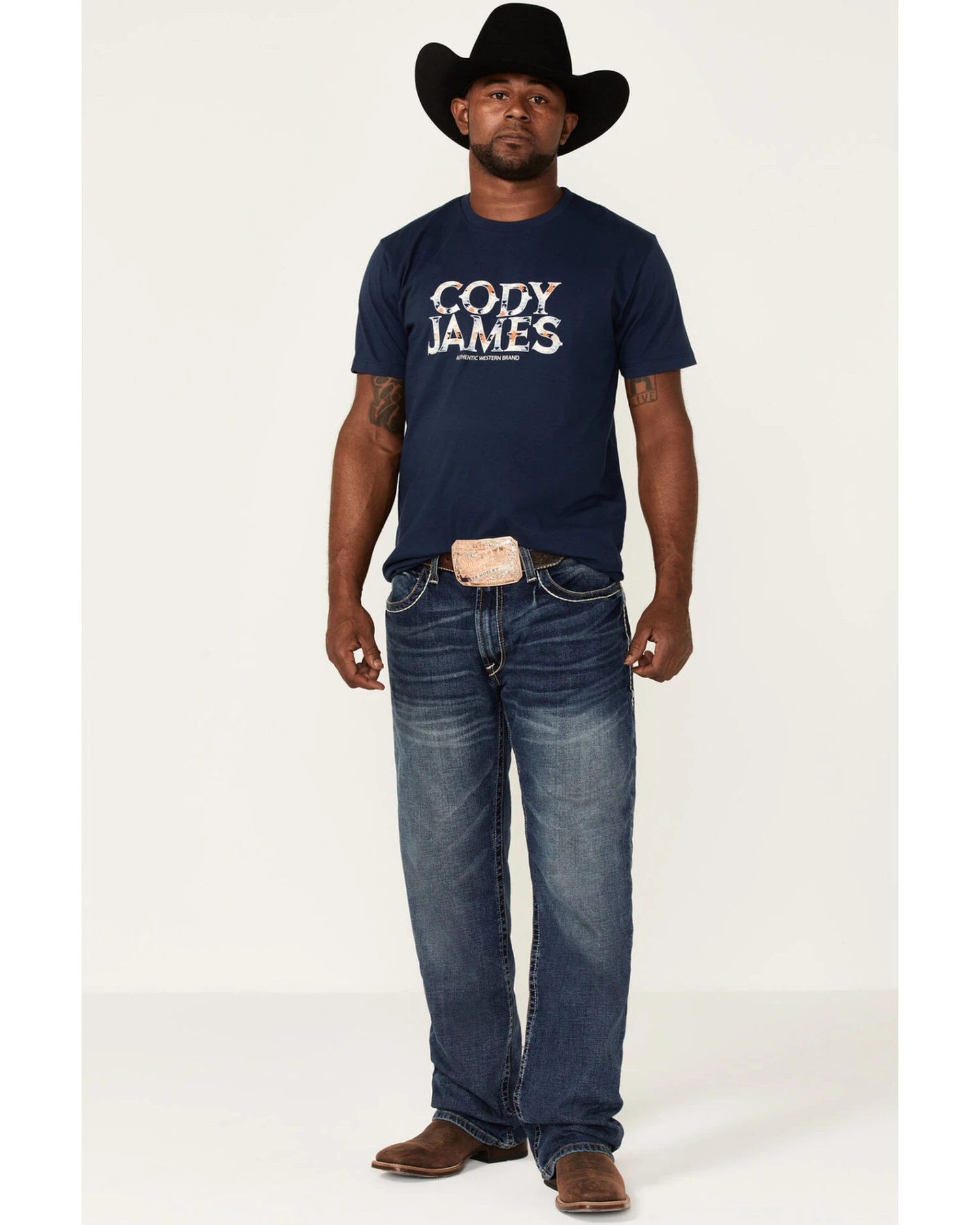 Cody James Men's Navy Southwestern Logo Short Sleeve T-Shirt 4 Cody James Men's Navy Southwestern Logo Short Sleeve T-Shirt - Image 2