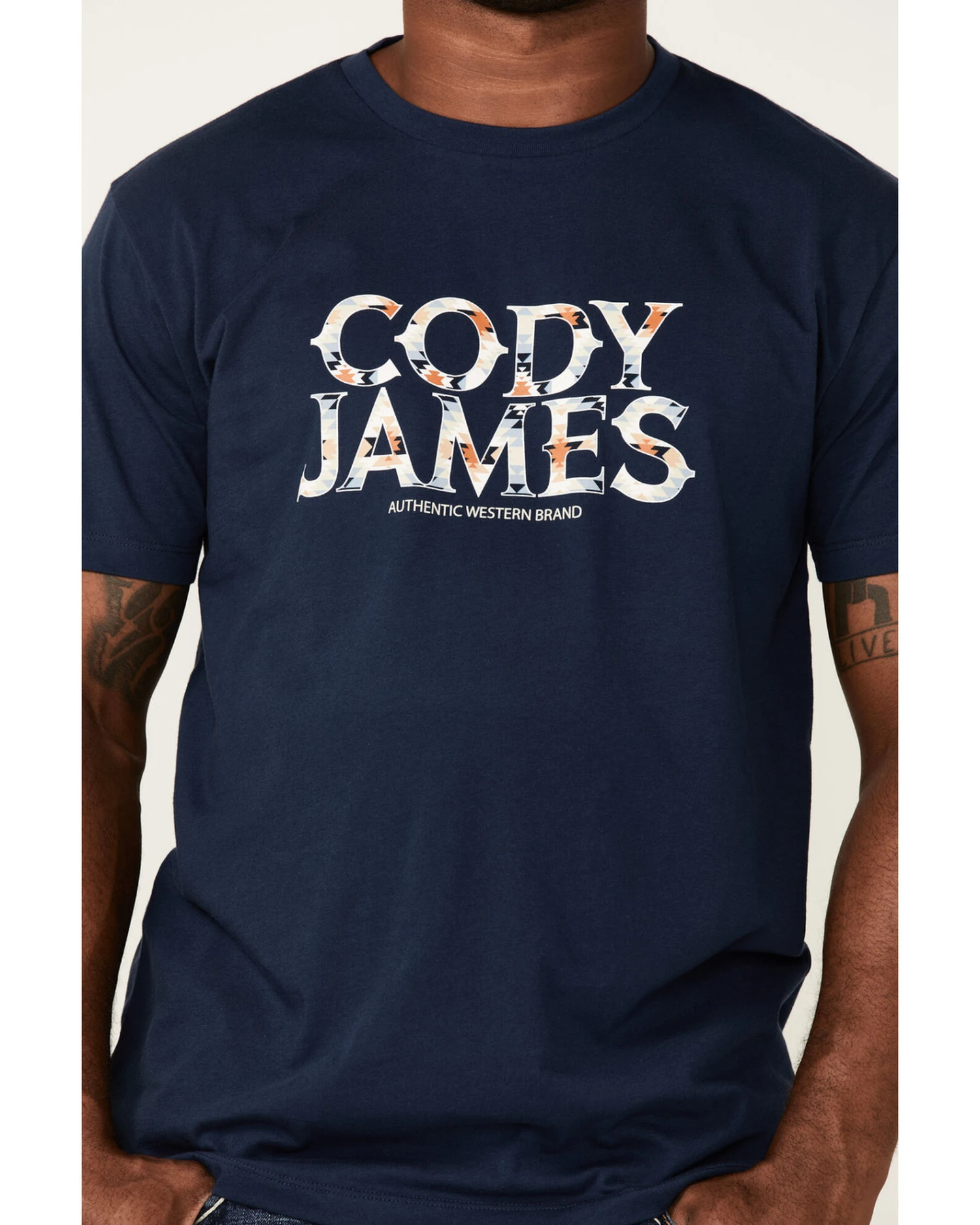 Cody James Men's Navy Southwestern Logo Short Sleeve T-Shirt 5 Cody James Men's Navy Southwestern Logo Short Sleeve T-Shirt - Image 3