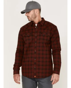 Cody James Men's FR Plaid Print Long Sleeve Snap Work Shirt 