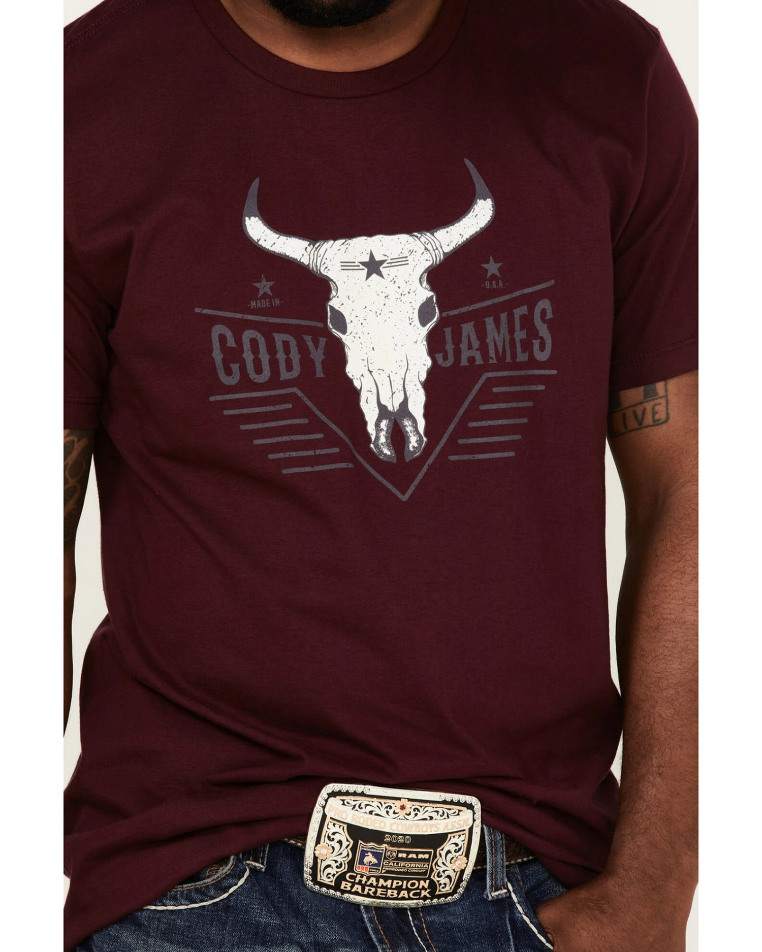Cody James Men's Texas Coast Skull Logo Graphic Short Sleeve T-Shirt 5 Cody James Men's Texas Coast Skull Logo Graphic Short Sleeve T-Shirt - Image 3