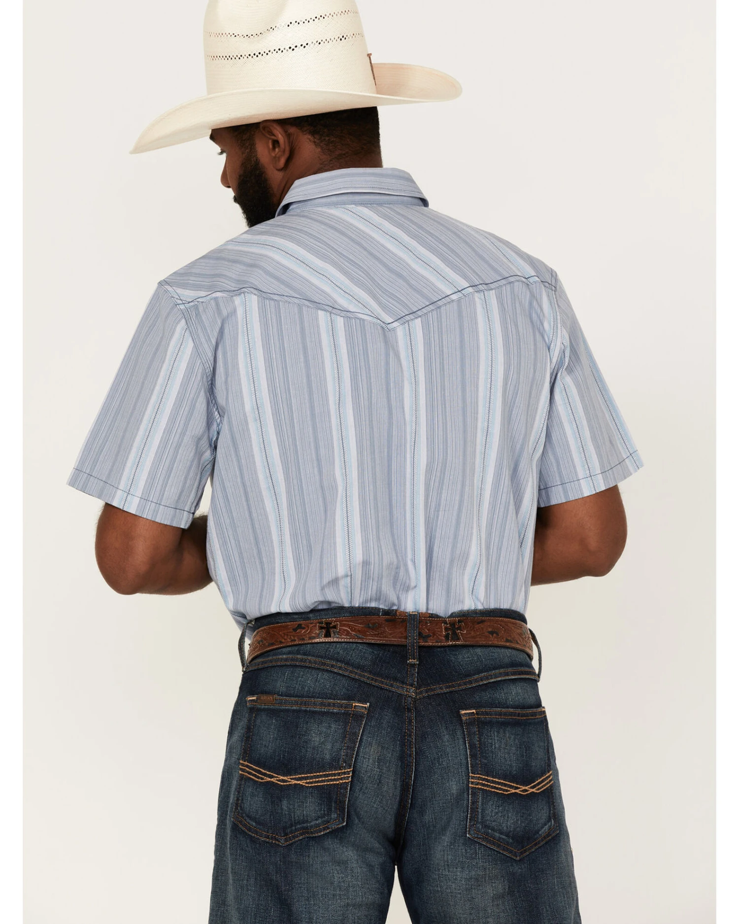 Cody James Men's Springs Vertical Stripe Short Sleeve Snap Western Shirt 6 Cody James Men's Springs Vertical Stripe Short Sleeve Snap Western Shirt - Image 4