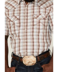 Cody James Men's Mount Vernon Small Plaid Short Sleeve Pearl Snap Western Shirt  -Cody James 2000364863 907 P3