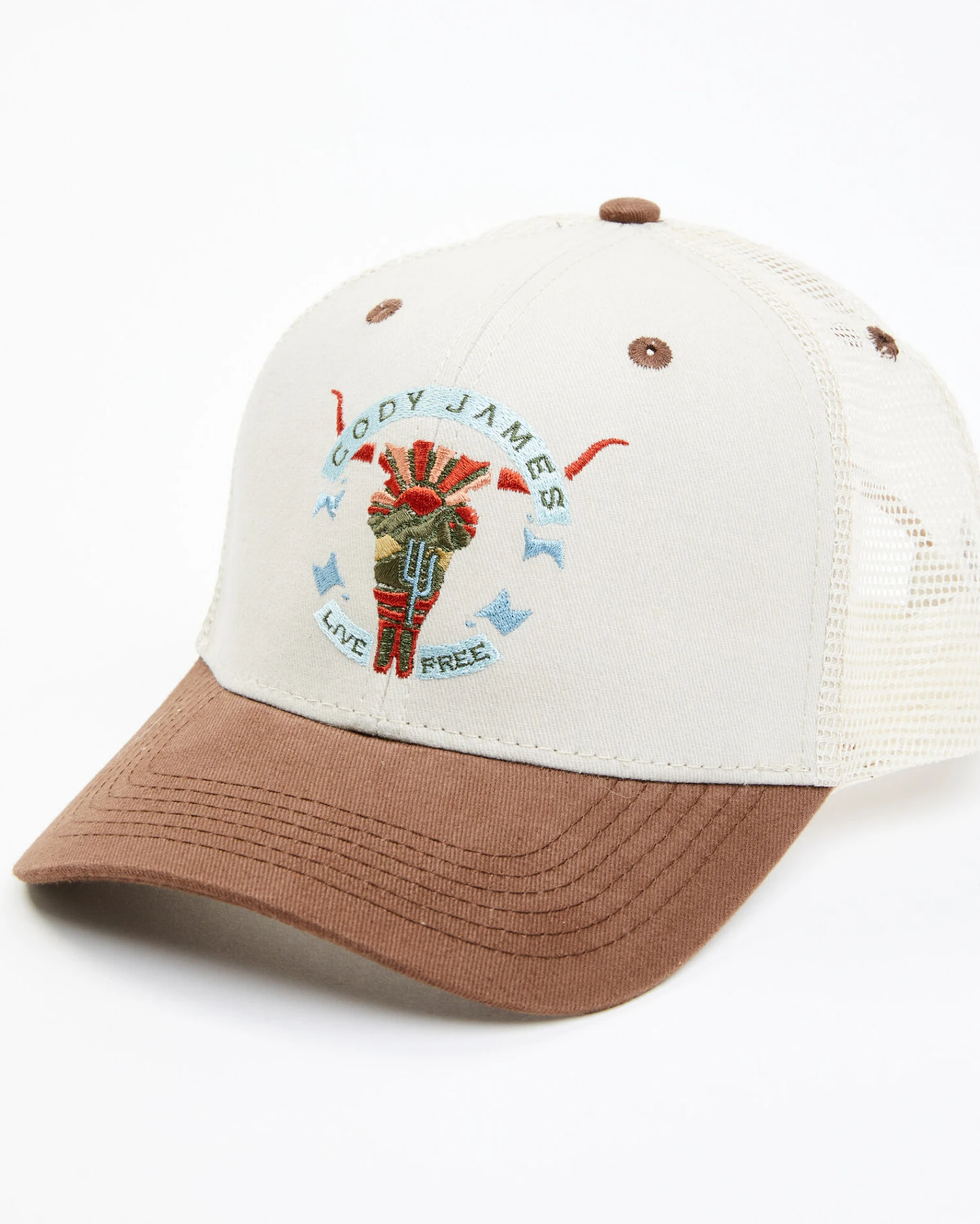 Cody James Men's Live Free Printed Embroidered Skull Mesh-Back Ball Cap 3 Cody James Men's Live Free Printed Embroidered Skull Mesh-Back Ball Cap