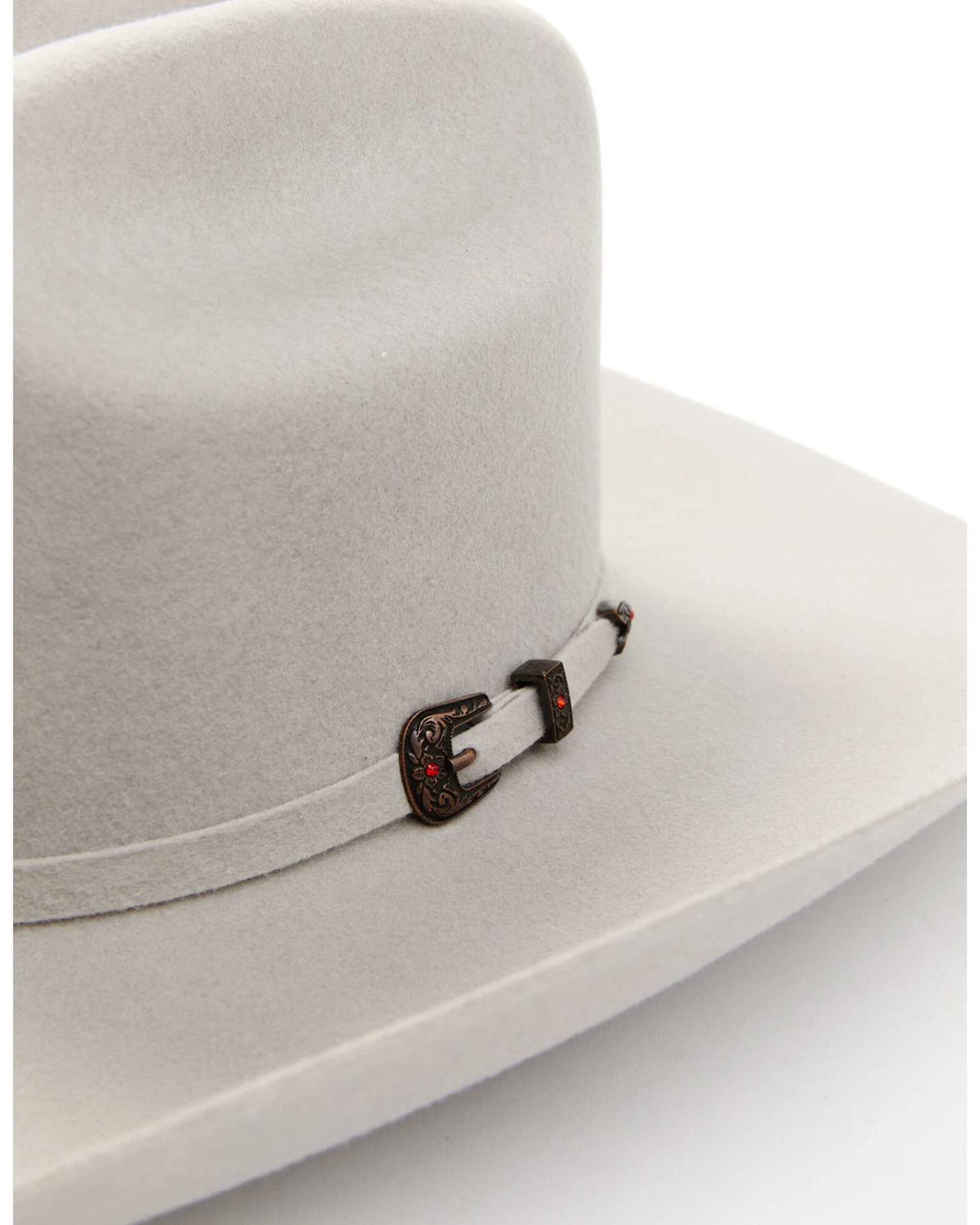 Cody James Men's 5X Self Band Cattleman Fur Blend Western Hat - Mist Gray 4 Cody James Men's 5X Self Band Cattleman Fur Blend Western Hat - Mist Gray - Image 2