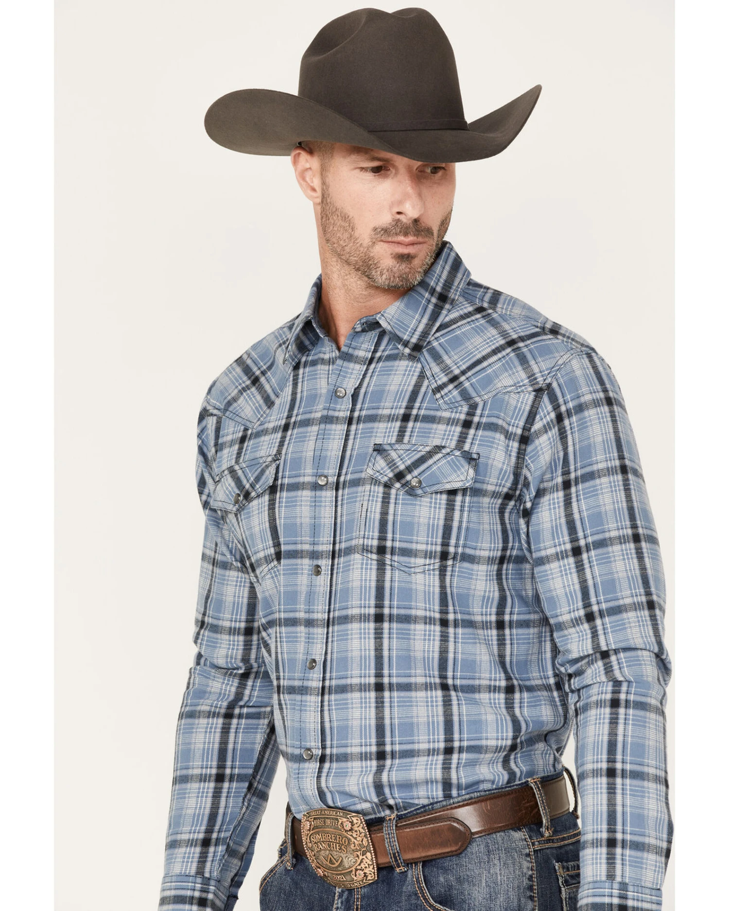 Cody James Men's Stream Plaid Print Long Sleeve Pearl Snap Western Flannel Shirt 4 Cody James Men's Stream Plaid Print Long Sleeve Pearl Snap Western Flannel Shirt - Image 2
