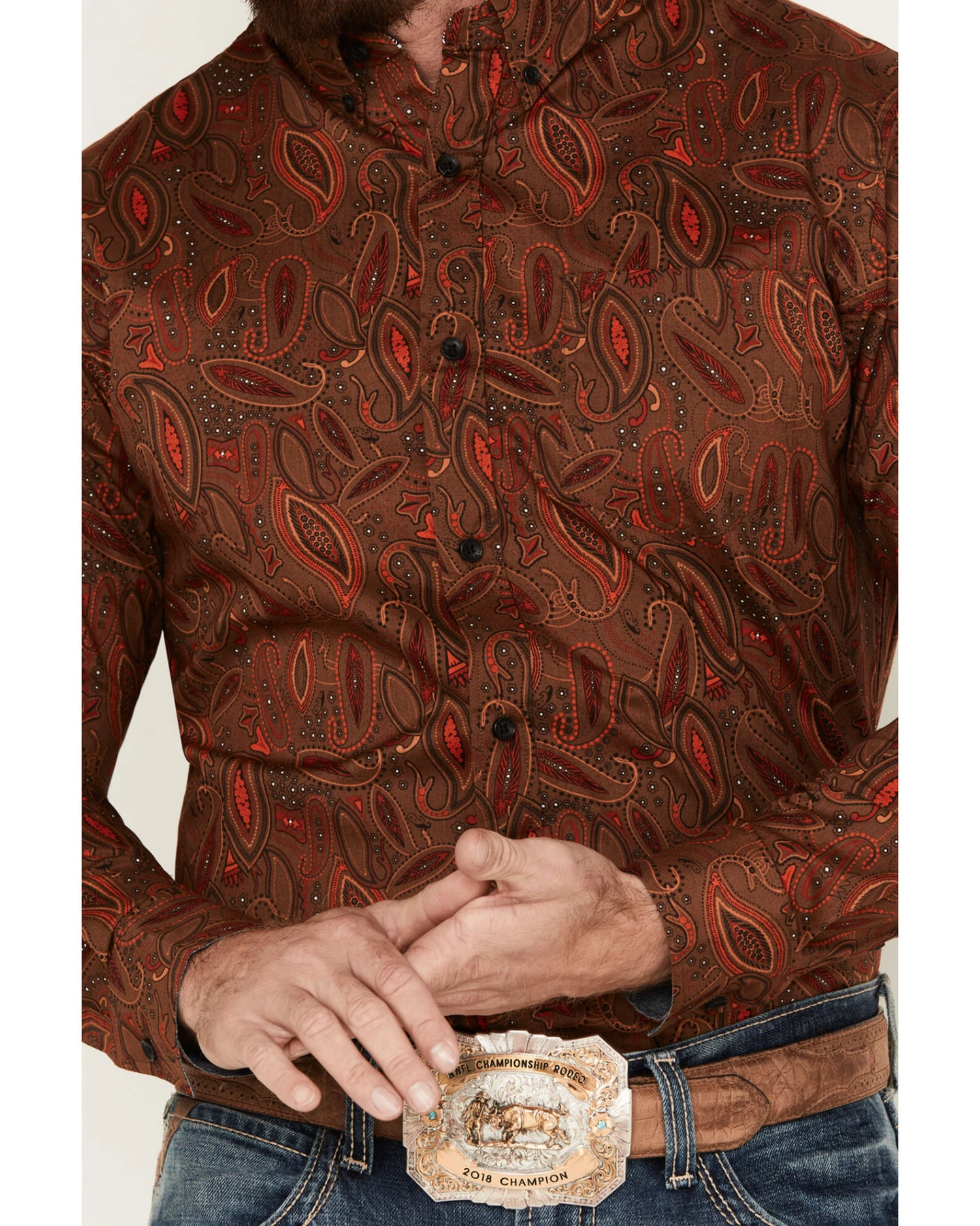 Cody James Men's Tortuga Paisley Print Button Down Western Shirt 5 Cody James Men's Tortuga Paisley Print Button Down Western Shirt - Image 3