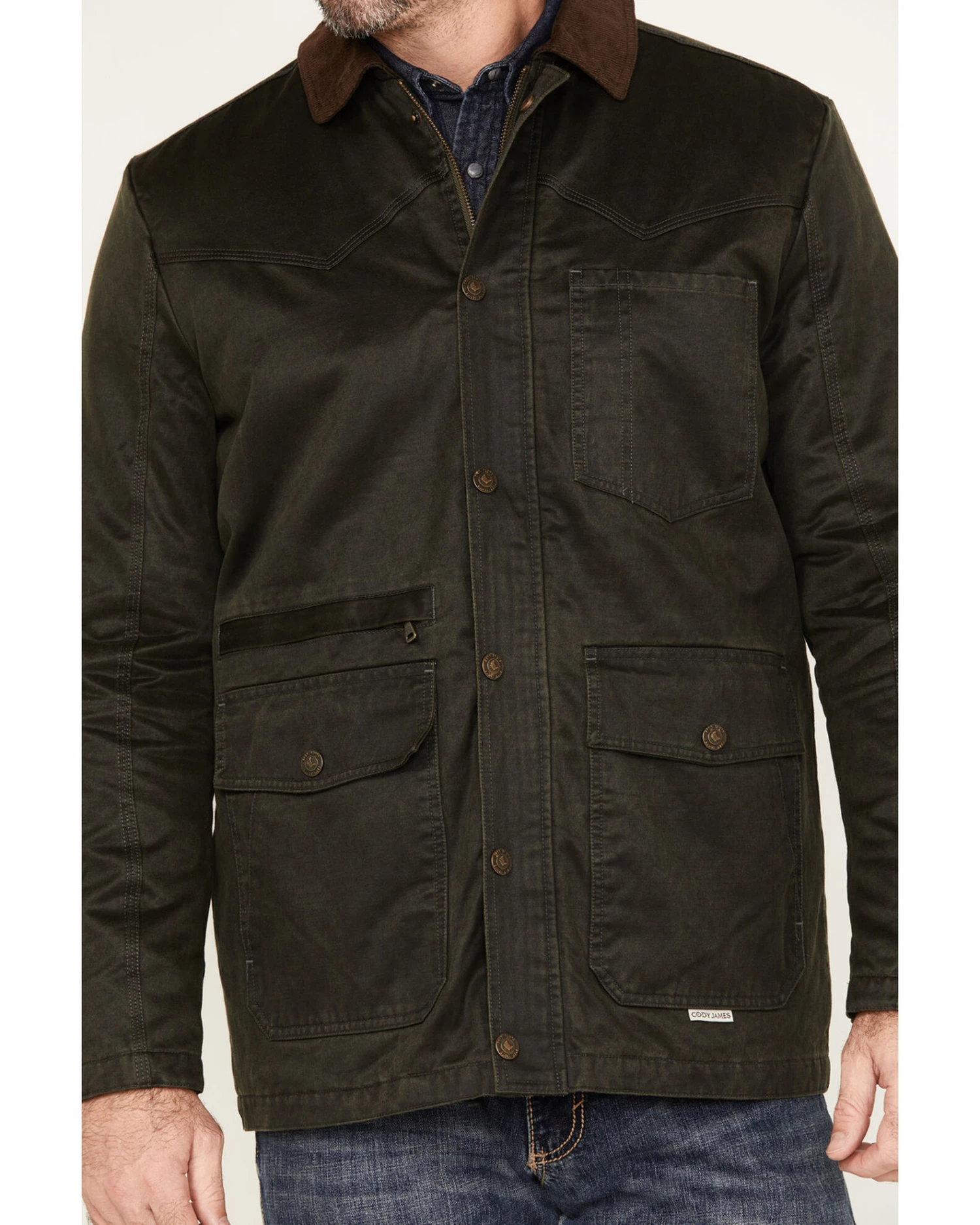 Cody James Men's Mansfield Oilskin Field Coat 5 Cody James Men's Mansfield Oilskin Field Coat - Image 3