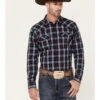Cody James Men's Poker Night Plaid Print Long Sleeve Snap Western Shirt -Cody James 2000380441 600 P1