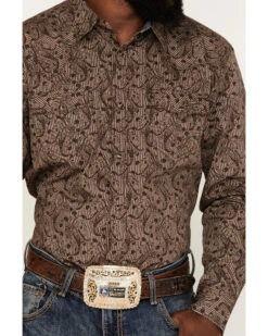 Cody James Men's Linear Paisley Print Long Sleeve Snap Western Shirt -Cody James 2000380454 200 P3