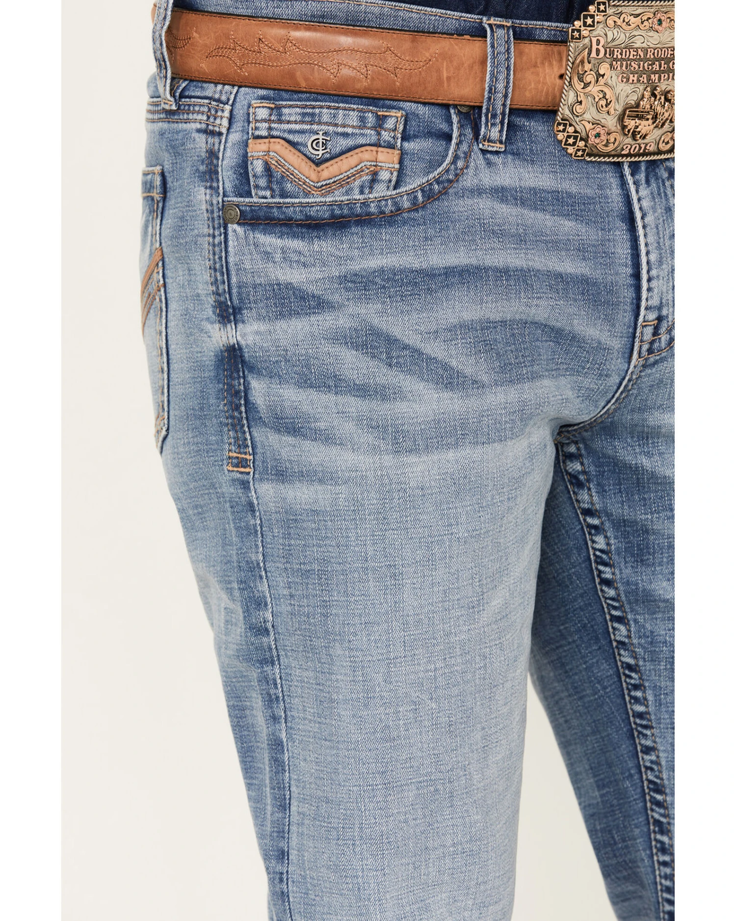 Cody James Men's Dodge City Light Wash Relaxed Boot Stretch Denim Jeans 4 Cody James Men's Dodge City Light Wash Relaxed Boot Stretch Denim Jeans - Image 2