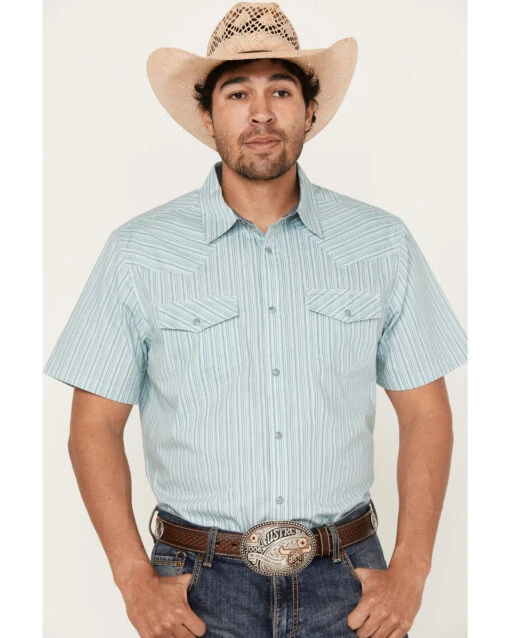 Cody James Men's Agua Dulce Striped Short Sleeve Snap Western Shirt