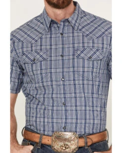 Cody James Men's Plaid Print Short Sleeve Western Snap Shirt -Cody James 2000383151 410 P3