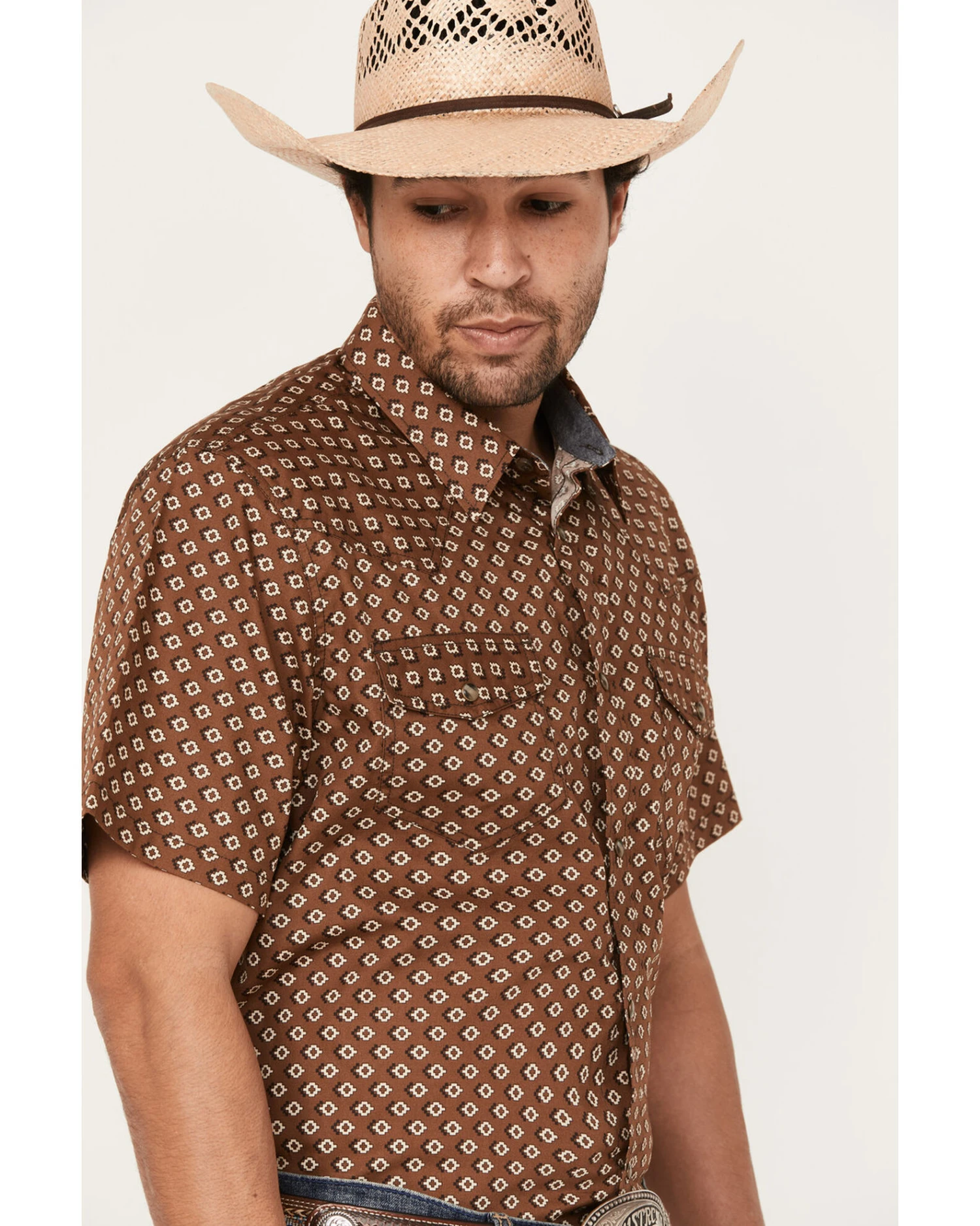 Cody James Men's Rabbit Foot Geo Print Short Sleeve Snap Western Shirt 4 Cody James Men's Rabbit Foot Geo Print Short Sleeve Snap Western Shirt - Image 2