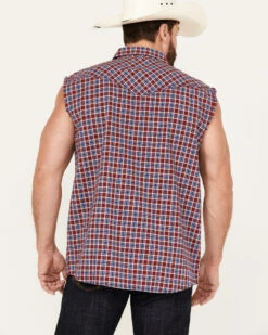 Cody James Men's Plaid Stars Bubba Sleeveless Western Shirt -Cody James 2000386233 410 P4